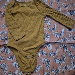 Cloud Island Mustard Ribbed Bodysuit